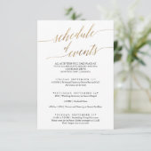 Elegantes Gold und Black Wedding Programm (Stehend Vorderseite)