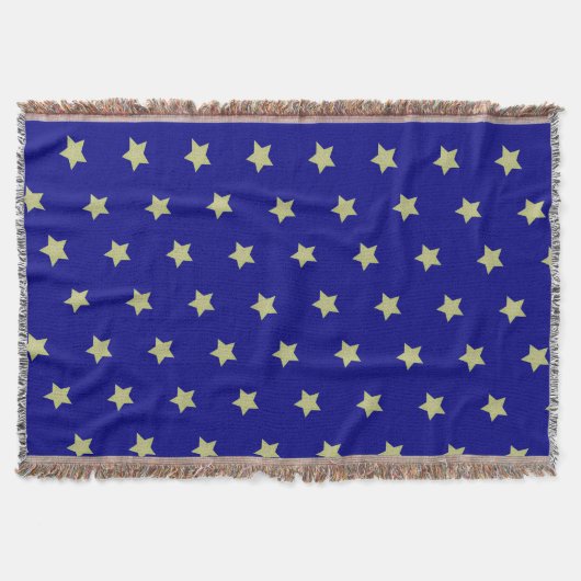 Elegantes Gold- und Blau-Sternmuster  Decke (Vorderseite)