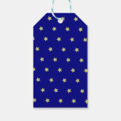 Elegantes Gold- und Blau-Sternmuster-Monogramm Geschenkanhänger (Rückseite)