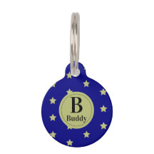 Elegantes Gold- und Blau-Sternmuster-Monogramm