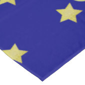 Elegantes Gold- und Blau-Sternmuster-Monogramm Tischdecke (Schrägansicht)