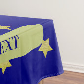 Elegantes Gold- und Blau-Sternmuster-Monogramm Tischdecke (Beispiel)