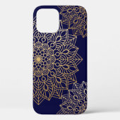 Elegantes Gold und Blue Mandala Muster Case-Mate iPhone Hülle (Rückseite)