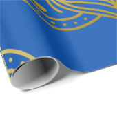 Elegantes Gold und Blue Mandala Muster Geschenkpapier (Rolleneckpunkt)