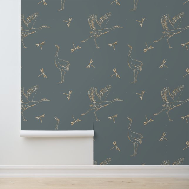 Elegantes Gold- und Blue-Tapete Tapete (Anwendung)