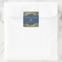 Elegantes Gold und Blue Wedding Sign