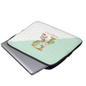 Elegantes Gold und Blume mit R für Rebecca Laptopschutzhülle (Vorne Knopf)