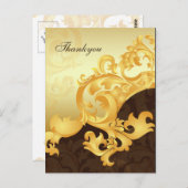 Elegantes "Gold und Braun" Danke, Cards Postkarte (Vorne/Hinten)