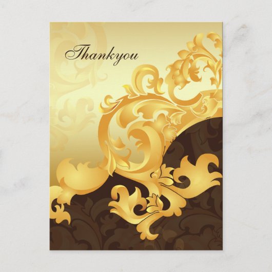 Elegantes "Gold und Braun" Danke, Cards Postkarte (Vorderseite)