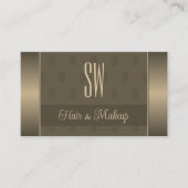 Elegantes Gold und Braun mit Monogramm Beruflich Visitenkarte (Vorderseite)