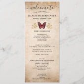 Elegantes Gold- und Burgundy Quince Butterfly-Prog Programm (Vorderseite)