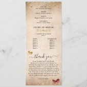 Elegantes Gold- und Burgundy Quince Butterfly-Prog Programm (Rückseite)