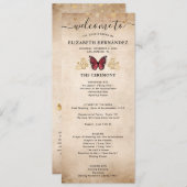 Elegantes Gold- und Burgundy Quince Butterfly-Prog Programm (Vorne/Hinten)