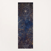 Elegantes Gold- und Dark Blue Floral Mandala Muste Yogamatte (Vorderseite)