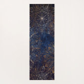 Elegantes Gold- und Dark Blue Floral Mandala Muste Yogamatte (Rückseite)