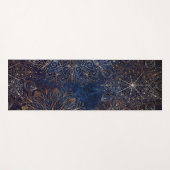 Elegantes Gold- und Dark Blue Floral Mandala Muste Yogamatte (Vorderseite (Horizontal))
