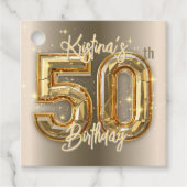 Elegantes Gold und Diamond 50. Geburtstag Geschenkanhänger (Vorderseite)