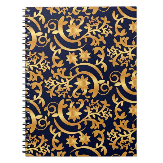 Elegantes Gold und dunkles Navy Notizblock (Vorderseite)