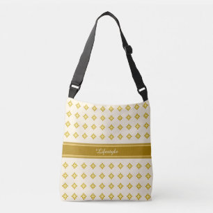 Elegantes Gold und Elfenbein Tragetaschen Mit Langen Trägern