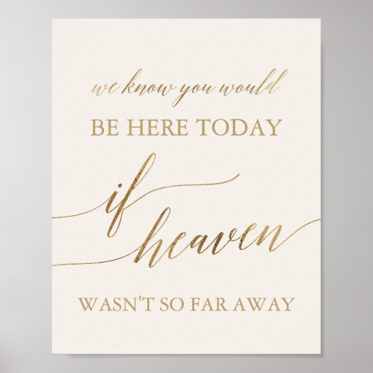 Elegantes Gold und Elfenbein, wenn der Himmel noch Poster (Vorne)