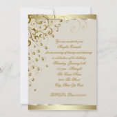 Elegantes Gold und Elfenbeincreme zum Geburtstag Einladung (Rückseite)