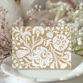 Elegantes Gold und Elfenbeinflora Save the Date Einladung