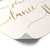 Elegantes Gold und Elfenbeinküste Platzkarte Tanzf Poster (Ecke)