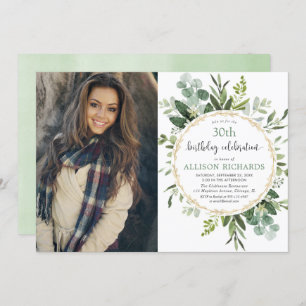 Elegantes Gold und erwachsenes Geburtstags-Foto Einladung