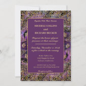 Elegantes Gold und Feathers Einladung (Vorderseite)