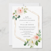 Elegantes Gold und florale Aquarellbilder Einladung (Vorderseite)