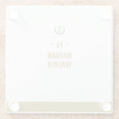 Elegantes Gold- und Grau-Monogramm I Minimalistisc Glasuntersetzer (Rückseite)