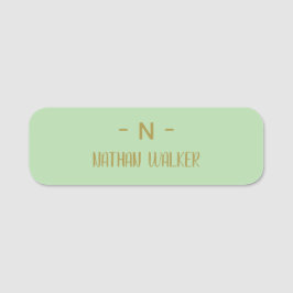 Elegantes Gold- und Grau-Monogramm I Minimalistisc Namensschild