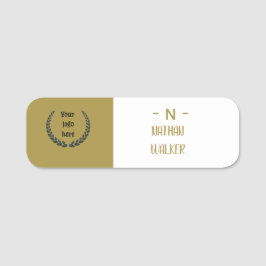 Elegantes Gold- und Grau-Monogramm I Minimalistisc Namensschild