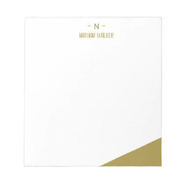 Elegantes Gold- und Grau-Monogramm I Minimalistisc Notizblock