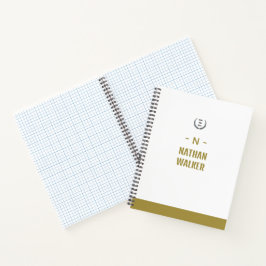 Elegantes Gold- und Grau-Monogramm I Minimalistisc Notizblock