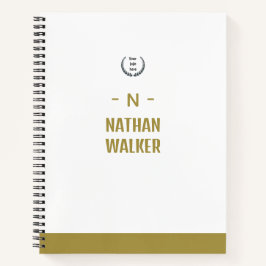 Elegantes Gold- und Grau-Monogramm I Minimalistisc Notizblock
