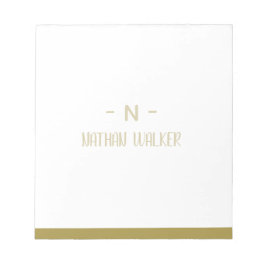 Elegantes Gold- und Grau-Monogramm I Minimalistisc Notizblock
