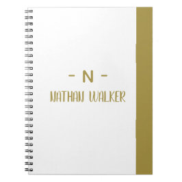 Elegantes Gold- und Grau-Monogramm I Minimalistisc Notizblock
