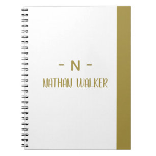 Elegantes Gold- und Grau-Monogramm I Minimalistisc Notizblock