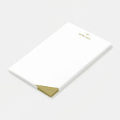 Elegantes Gold- und Grau-Monogramm I Minimalistisc Post-it Klebezettel (angewinkelt)