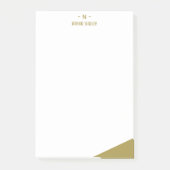 Elegantes Gold- und Grau-Monogramm I Minimalistisc Post-it Klebezettel (Vorderseite)