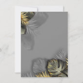 Elegantes Gold und Gray Botanisch, tropisch Einladung (Rückseite)