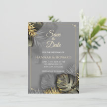 Elegantes Gold und Gray Botanisch, tropisch