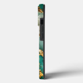 Elegantes Gold und grüner Marmor Case-Mate iPhone Hülle (Rückseite / Links)