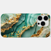 Elegantes Gold und grüner Marmor Case-Mate iPhone Hülle (Rückseite (Horizontal))