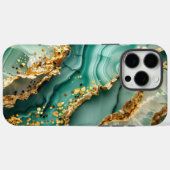 Elegantes Gold und grüner Marmor Case-Mate iPhone Hülle (Rückseite (Horizontal))