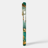 Elegantes Gold und grüner Marmor Case-Mate iPhone Hülle (Rückseite / Links)
