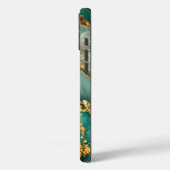 Elegantes Gold und grüner Marmor Case-Mate iPhone Hülle (Rückseite / Links)