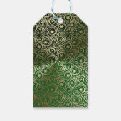 Elegantes Gold und grünes Schneeflocken Geschenkanhänger (Rückseite)