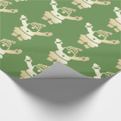 Elegantes Gold und grünes Weihnachtsmuster Geschenkpapier (Ecke)